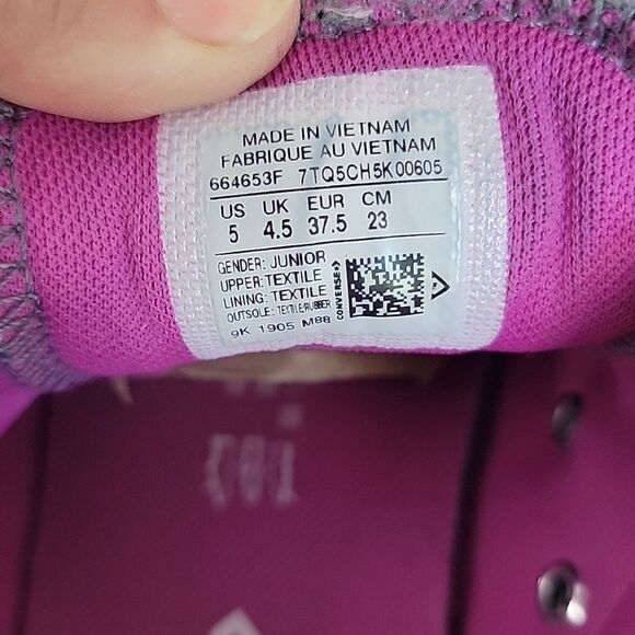 Converse All Star Chuck Taylor Low Top Sneakers Gray and Pink Size 5 Junior - Picture 7 of 9